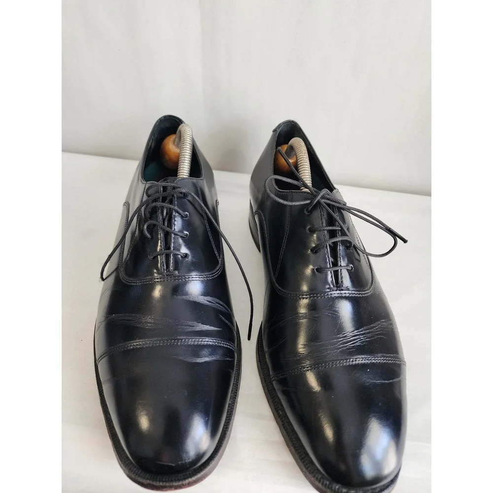 Florsheim DressSports Mens Black Leather Cap Toe Oxford Dress Shoes 8.5 3E